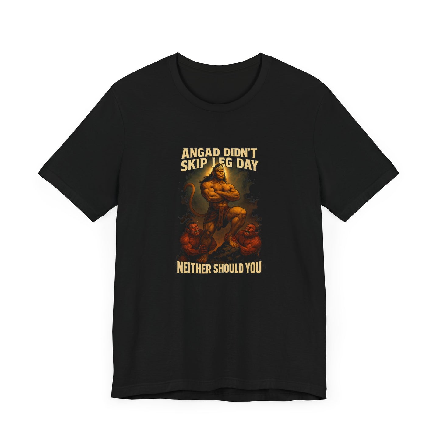 Angad Didn’t Skip Leg Day Neither Should You – Men’s Gym T-Shirt | Desi Mythology Gymwear | AGORAA MART