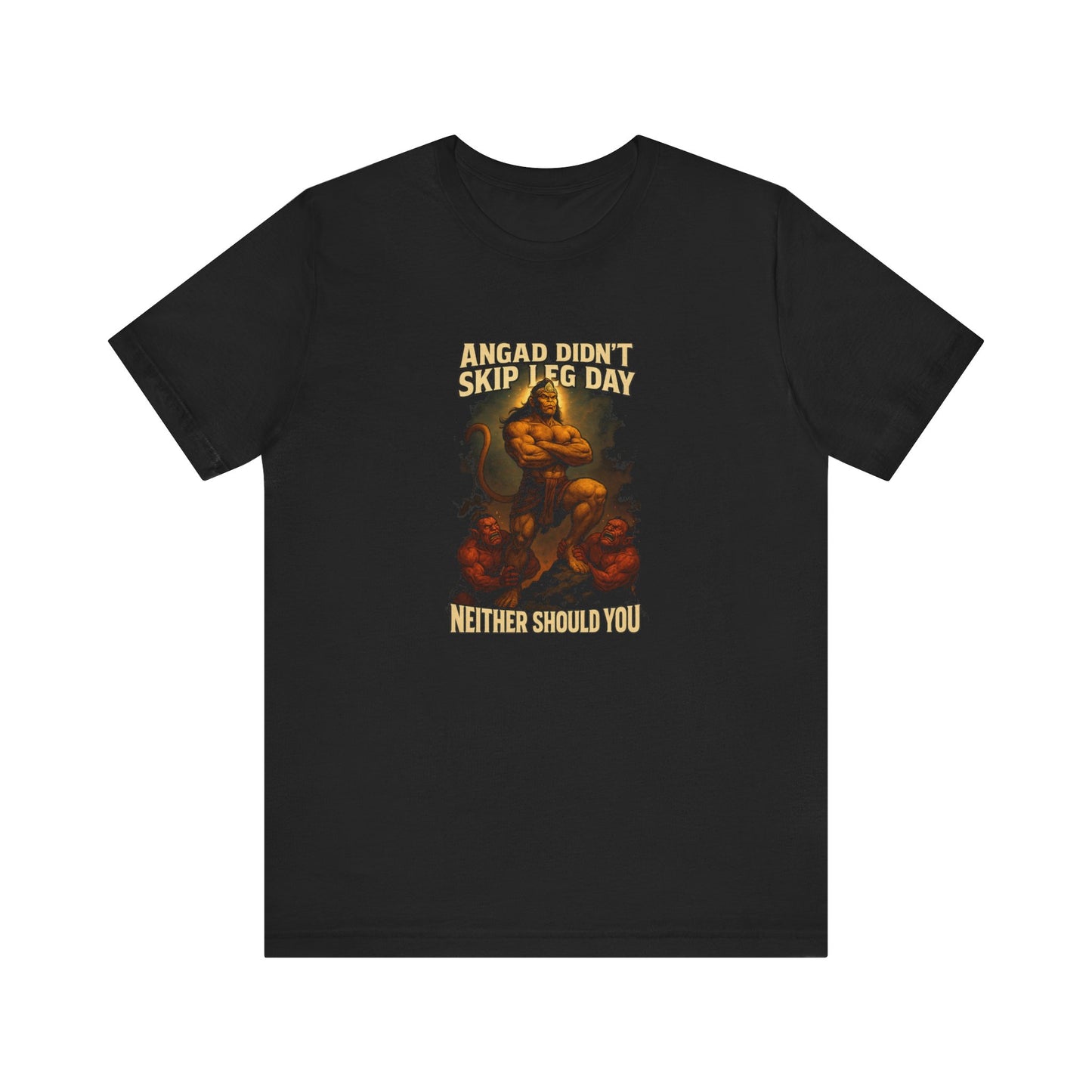 Angad Didn’t Skip Leg Day Neither Should You – Men’s Gym T-Shirt | Desi Mythology Gymwear | AGORAA MART