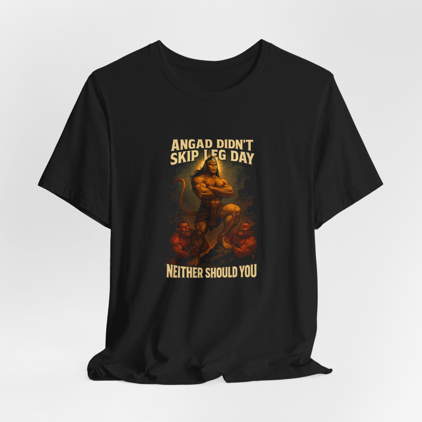 Angad Didn’t Skip Leg Day Neither Should You – Men’s Gym T-Shirt | Desi Mythology Gymwear | AGORAA MART