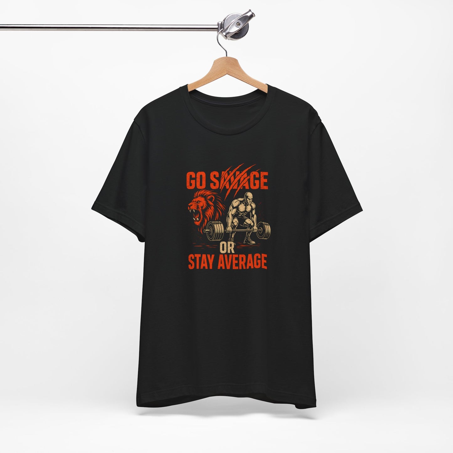 Go Savage or Stay Average – Men’s Gym T-Shirt | Savage Mode Series | AGORAA MART