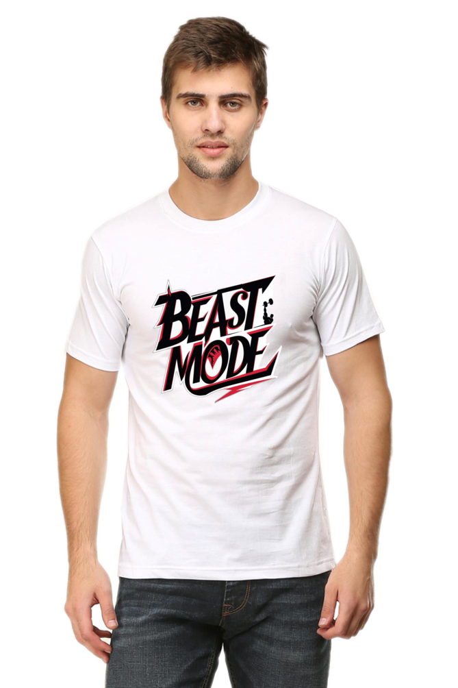 Beast Mode – Men’s Half Sleeve Gym T-Shirt | Unleash the Grind 💪