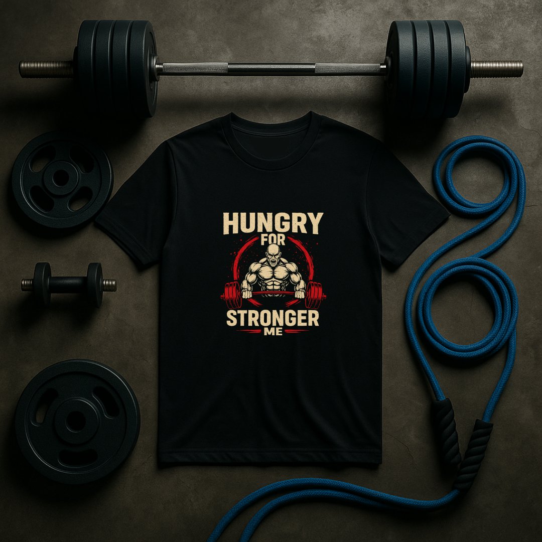 Hungry For Stronger Me – Men’s Gym T-Shirt | Motivation Edition | AGORAA MART