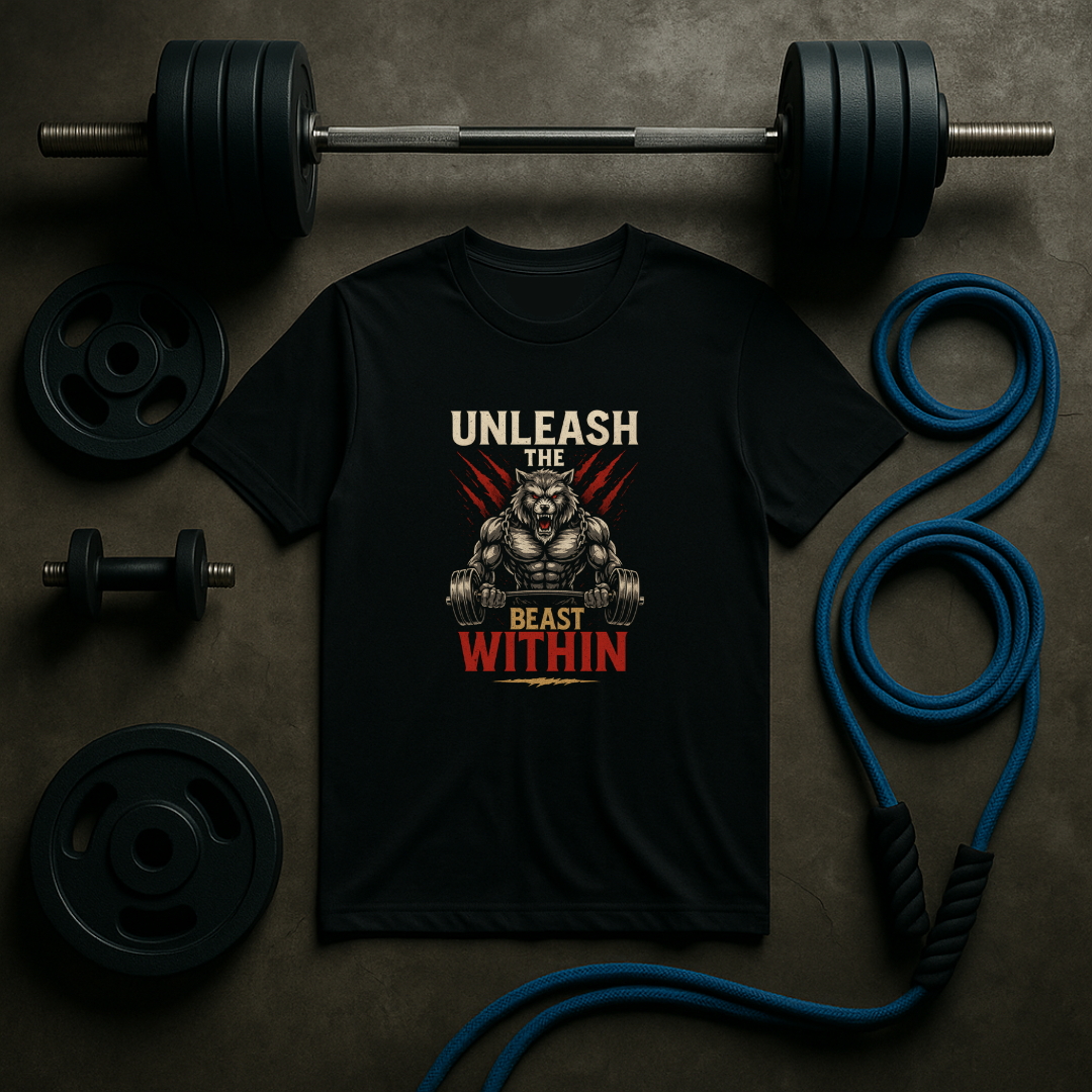 Unleash The Beast Within – Men’s Gym T-Shirt | Power Mode Collection | AGORAA MARTUnisex Basic T-Shirt