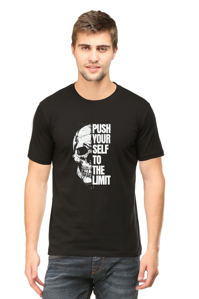 Push Yourself to the Limit – Men’s Gym T-Shirt | Hardcore Motivation Tee | AGORAA MART