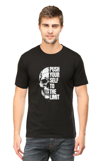 Push Yourself to the Limit – Men’s Gym T-Shirt | Hardcore Motivation Tee | AGORAA MART