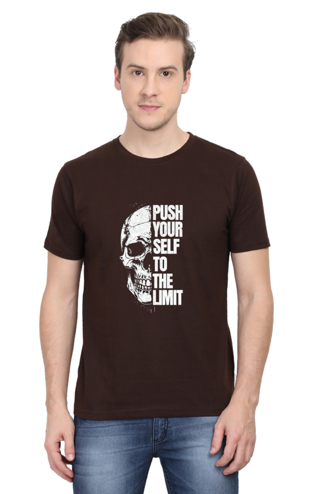 Push Yourself to the Limit – Men’s Gym T-Shirt | Hardcore Motivation Tee | AGORAA MART