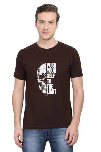 Push Yourself to the Limit – Men’s Gym T-Shirt | Hardcore Motivation Tee | AGORAA MART