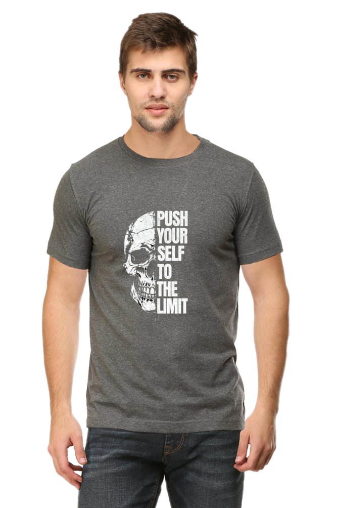 Push Yourself to the Limit – Men’s Gym T-Shirt | Hardcore Motivation Tee | AGORAA MART