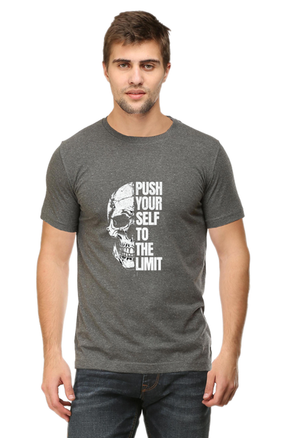 Push Yourself to the Limit – Men’s Gym T-Shirt | Hardcore Motivation Tee | AGORAA MART