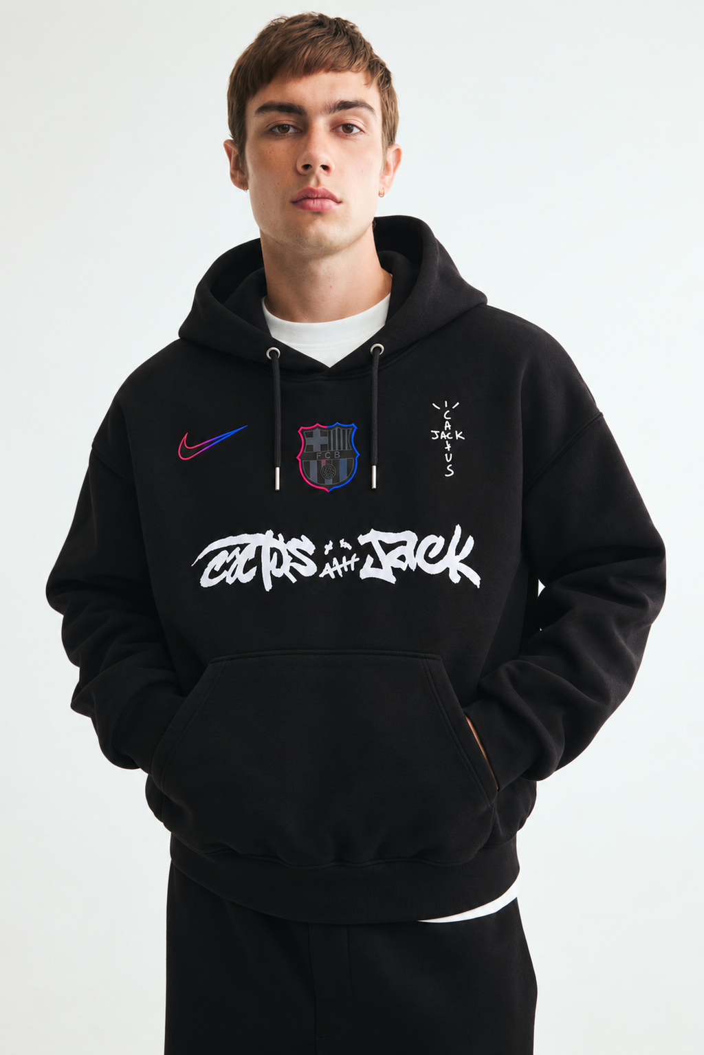 Barça Shadow Graffiti Drop-Shoulder Hoodie