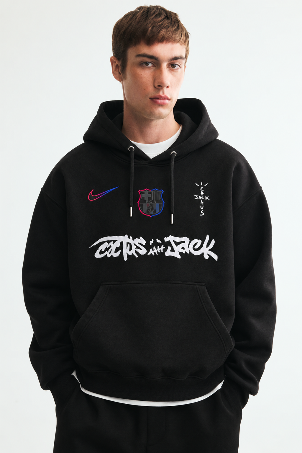 Barça Shadow Graffiti Drop-Shoulder Hoodie