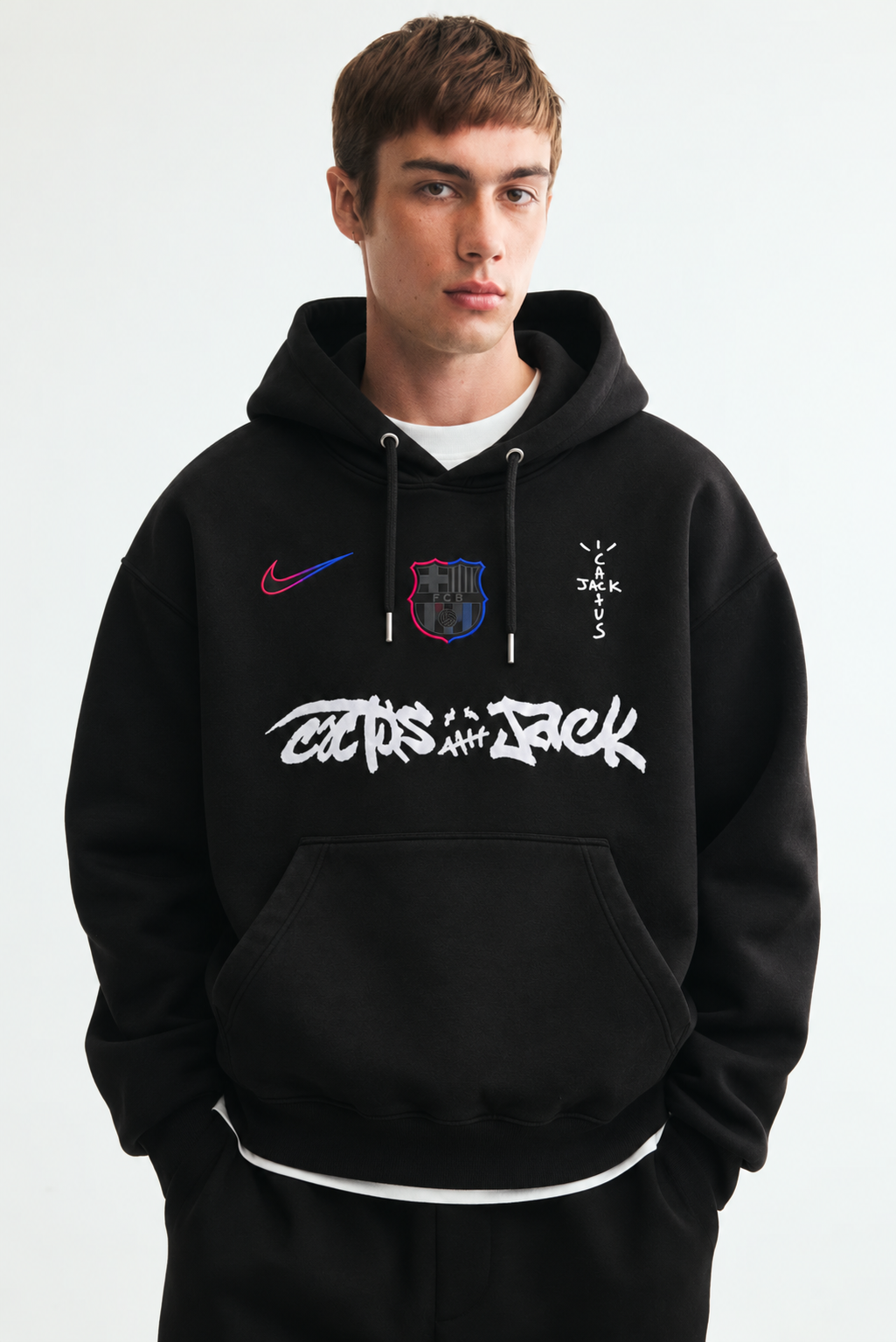 Barça Shadow Graffiti Drop-Shoulder Hoodie