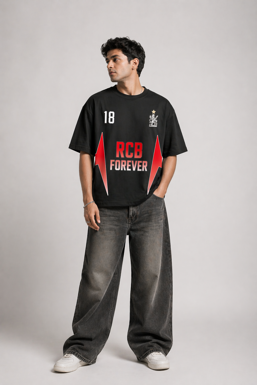 RCB Forever Star 18 Oversized Boxy T-Shirt