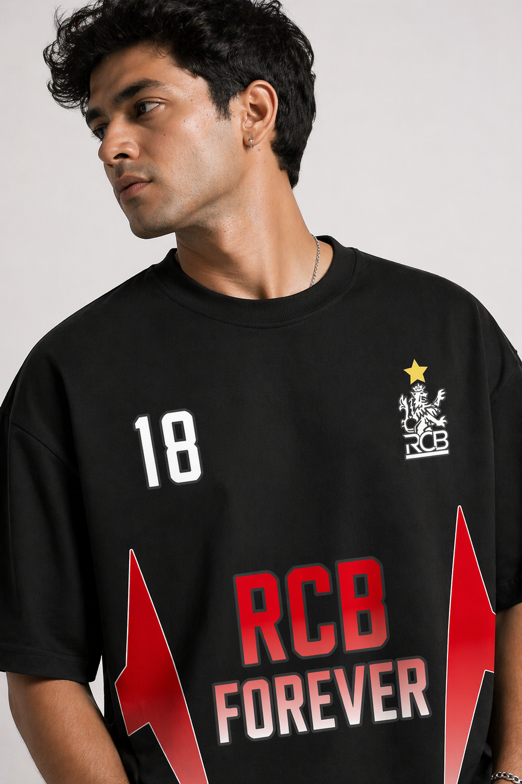 RCB Forever Star 18 Oversized Boxy T-Shirt