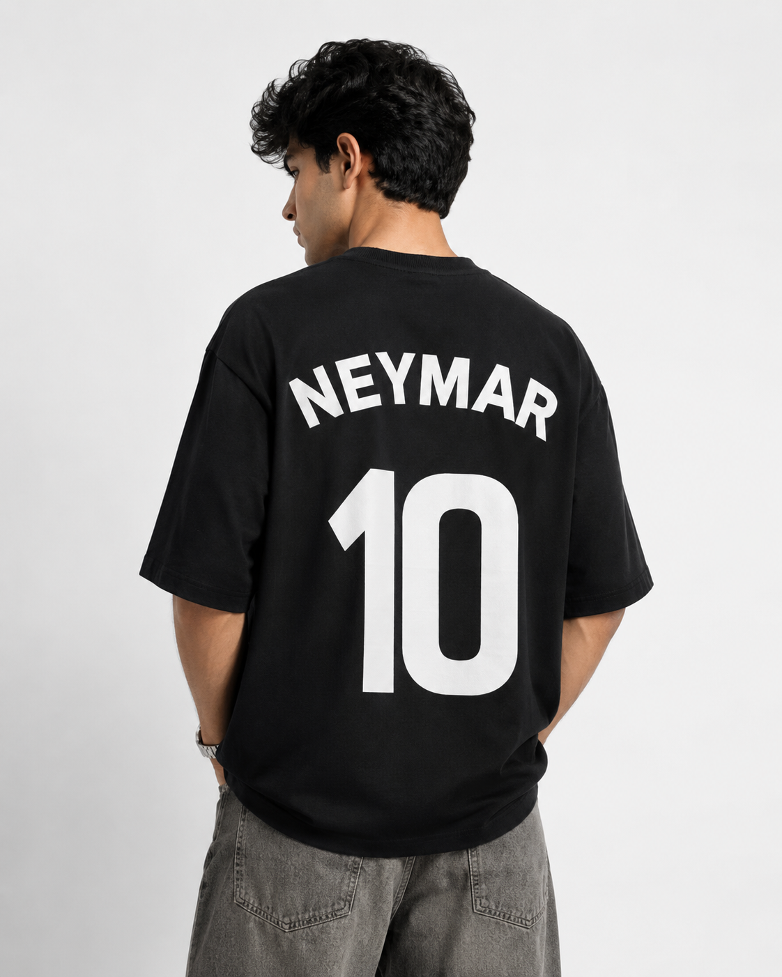 🇧🇷 Neymar 10 Brazil Oversized T-Shirt – Black Edition