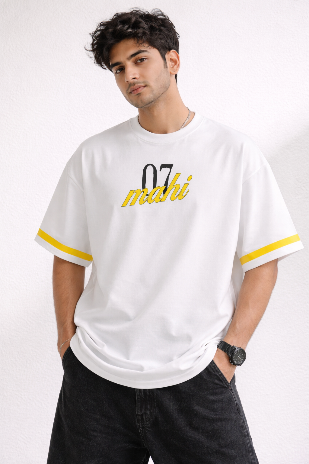 MAHI 07 Signature Oversized Tee white