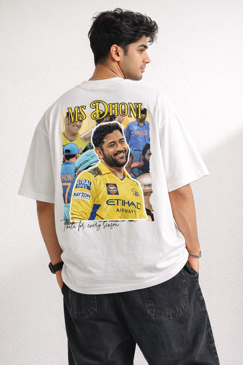 MAHI 07 Signature Oversized Tee white