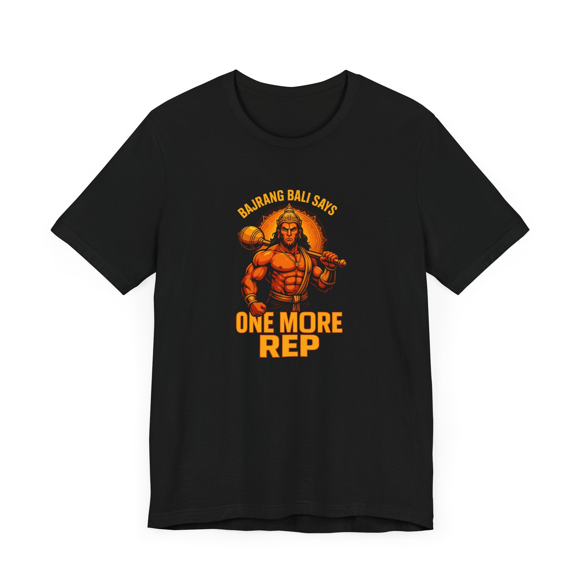 Bajrang Bali Says One More Rep – Men’s Gym T-Shirt | Hanuman Strength Edition | AGORAA MART