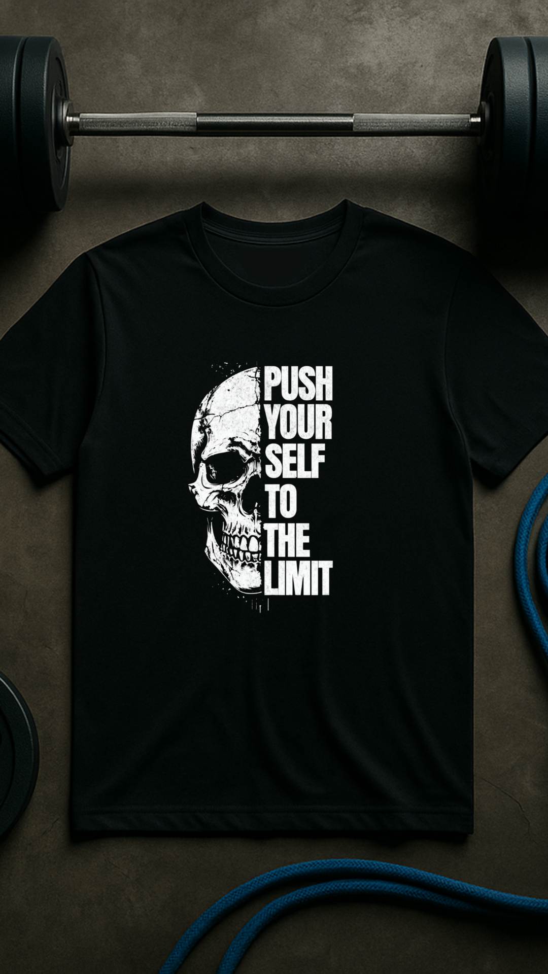 Push Yourself to the Limit – Men’s Gym T-Shirt | Hardcore Motivation Tee | AGORAA MART