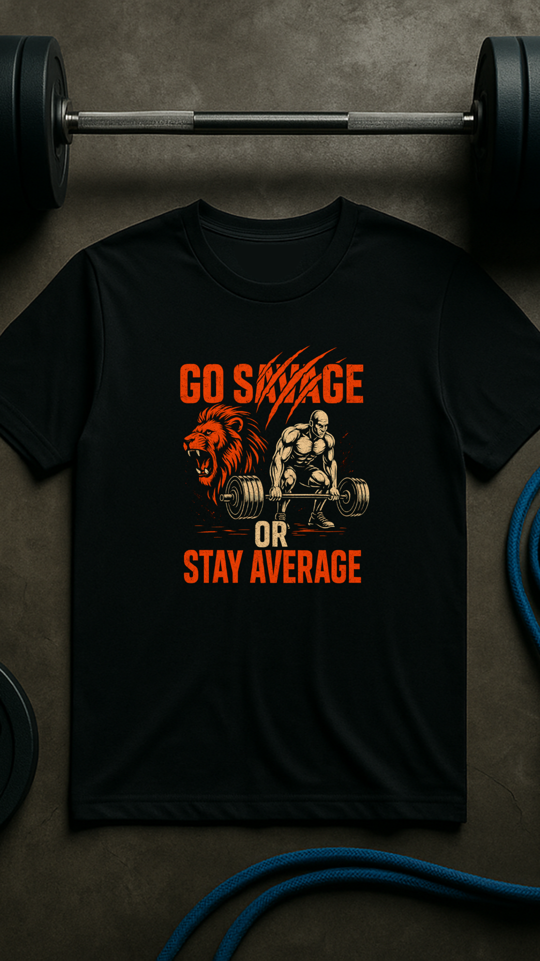 Go Savage or Stay Average – Men’s Gym T-Shirt | Savage Mode Series | AGORAA MART