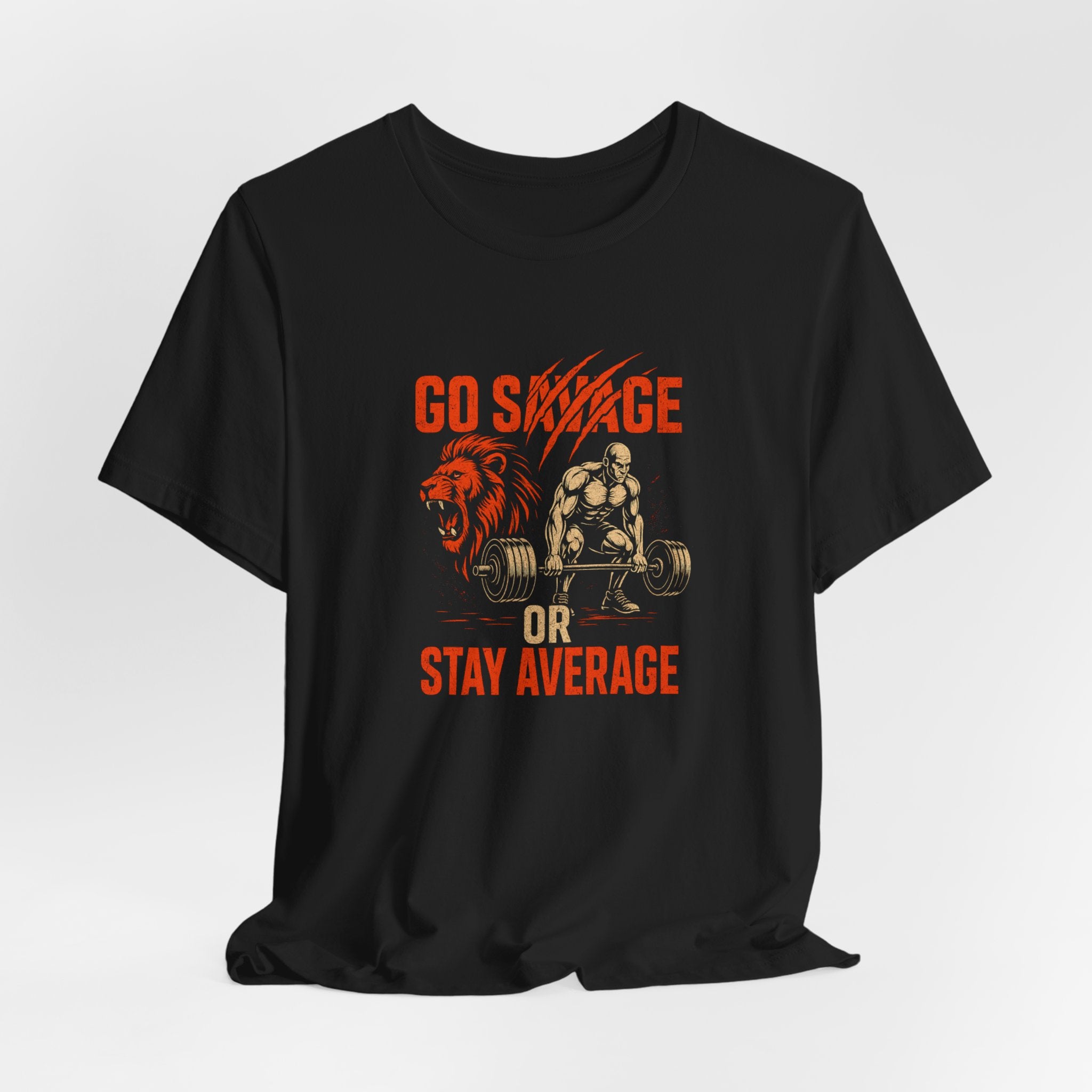 Go Savage or Stay Average – Men’s Gym T-Shirt | Savage Mode Series | AGORAA MART