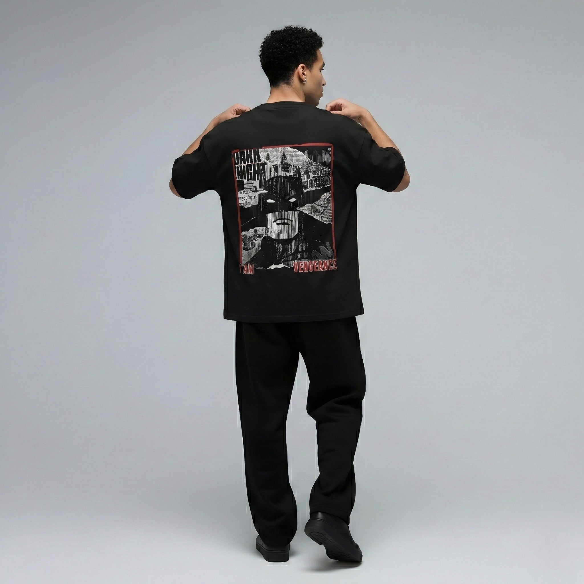 Dark Knight Vengeance – Oversized Graphic T-Shirt