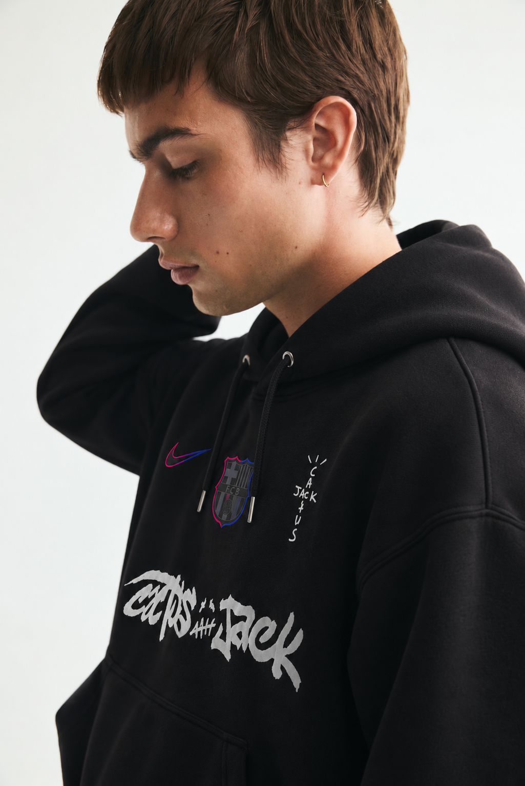 Barça Shadow Graffiti Drop-Shoulder Hoodie