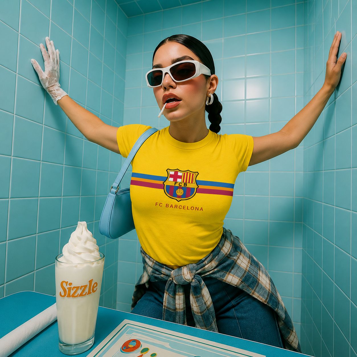 FC Barcelona Retro Baby Tee – Y2K Football Aesthetic Crop Top