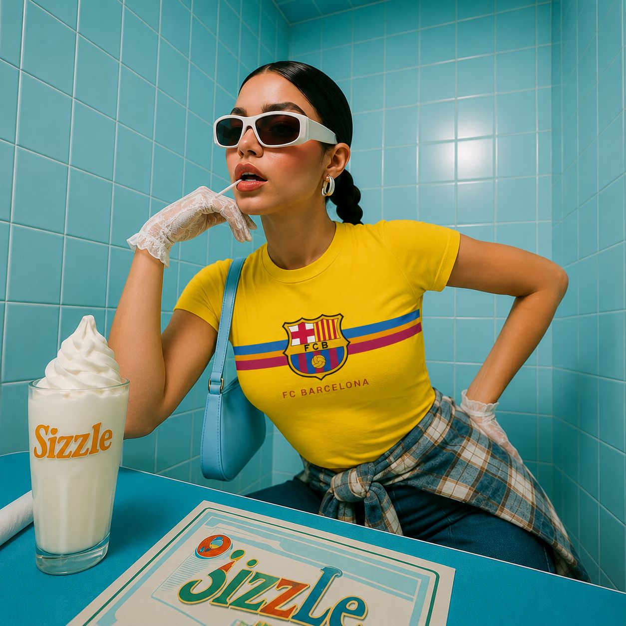 FC Barcelona Retro Baby Tee – Y2K Football Aesthetic Crop Top