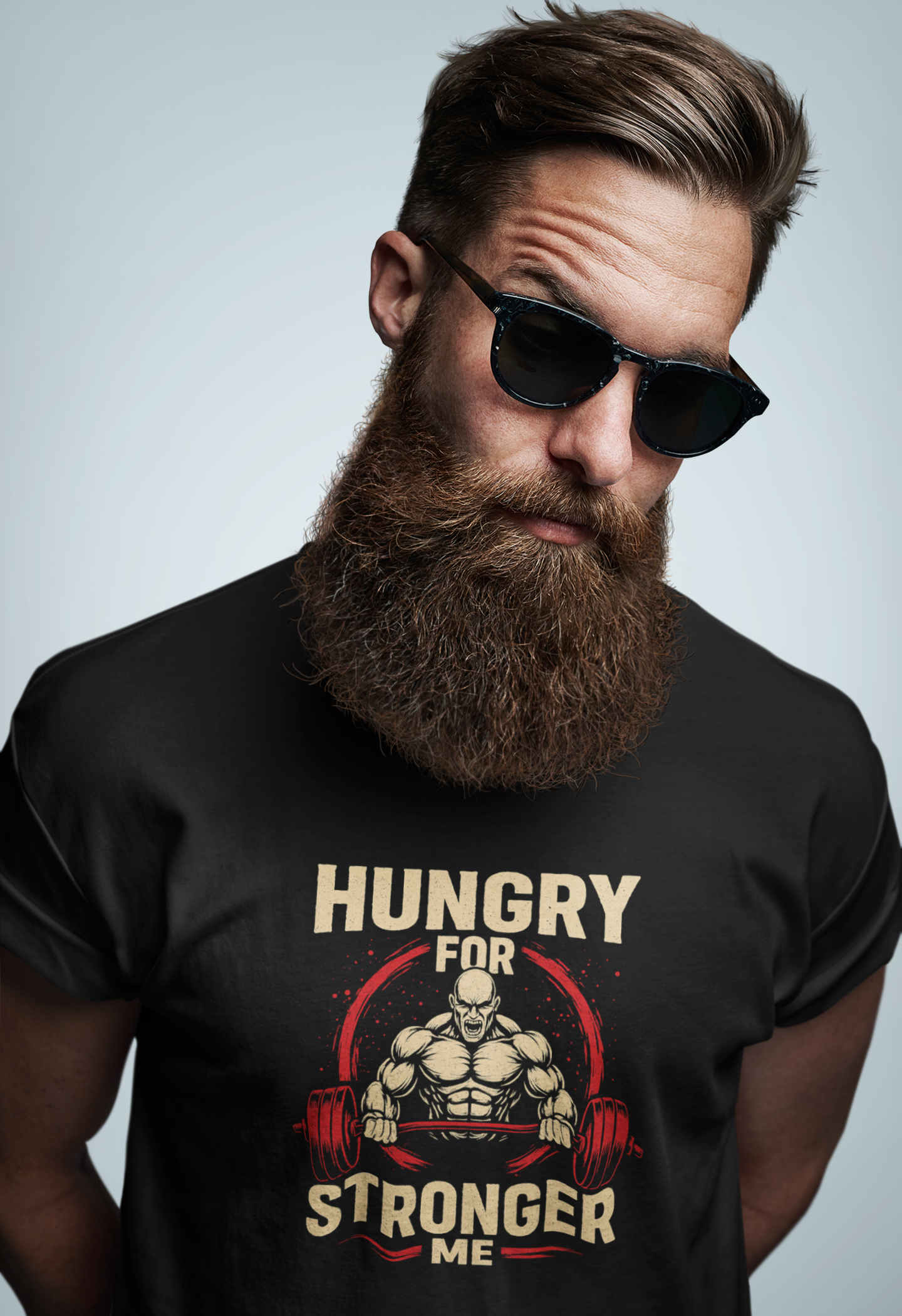 Hungry for Stronger – Premium Gym Graphic T-Shirt