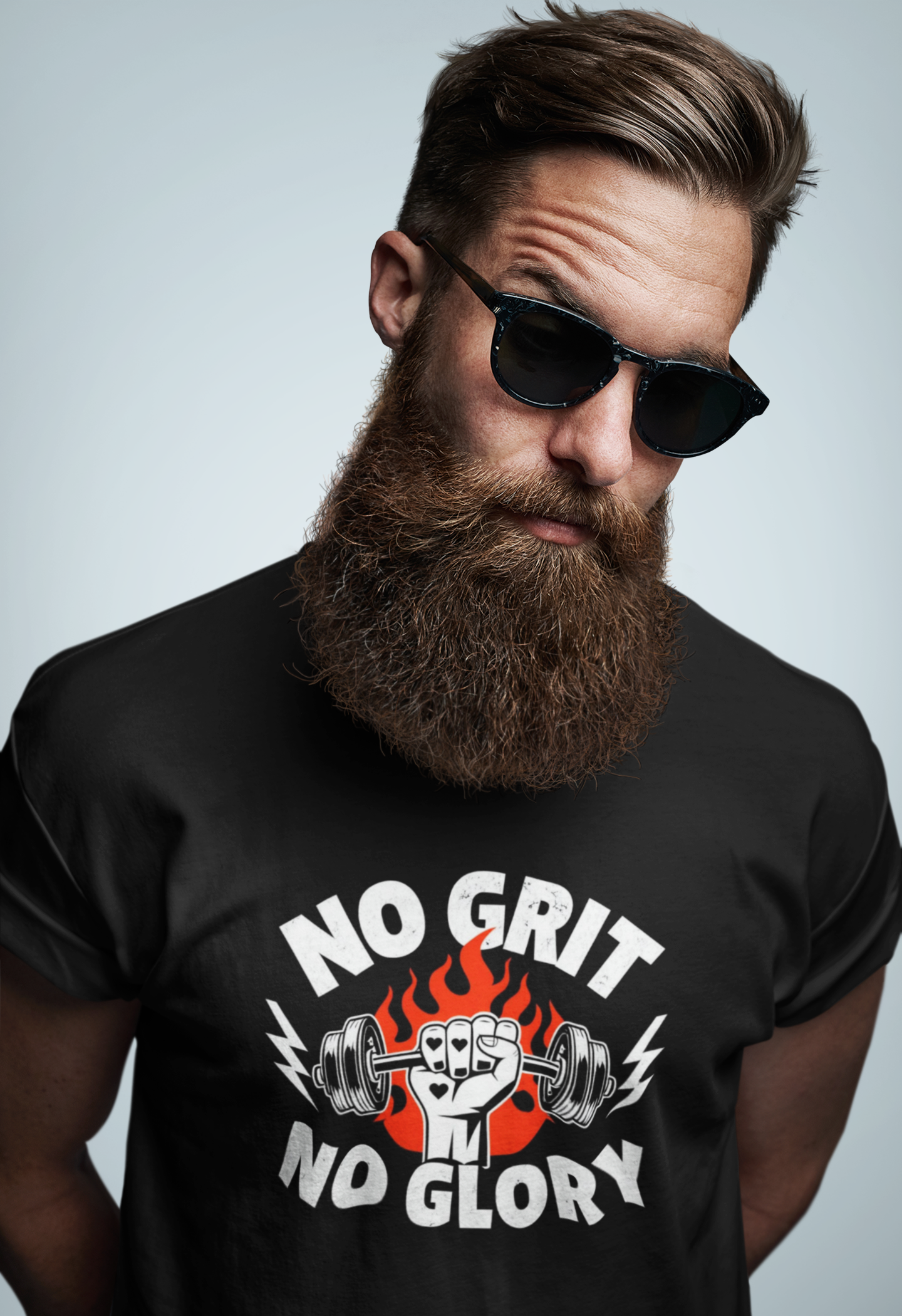 No Grit No Glory – Motivational Gym Graphic T-Shirt