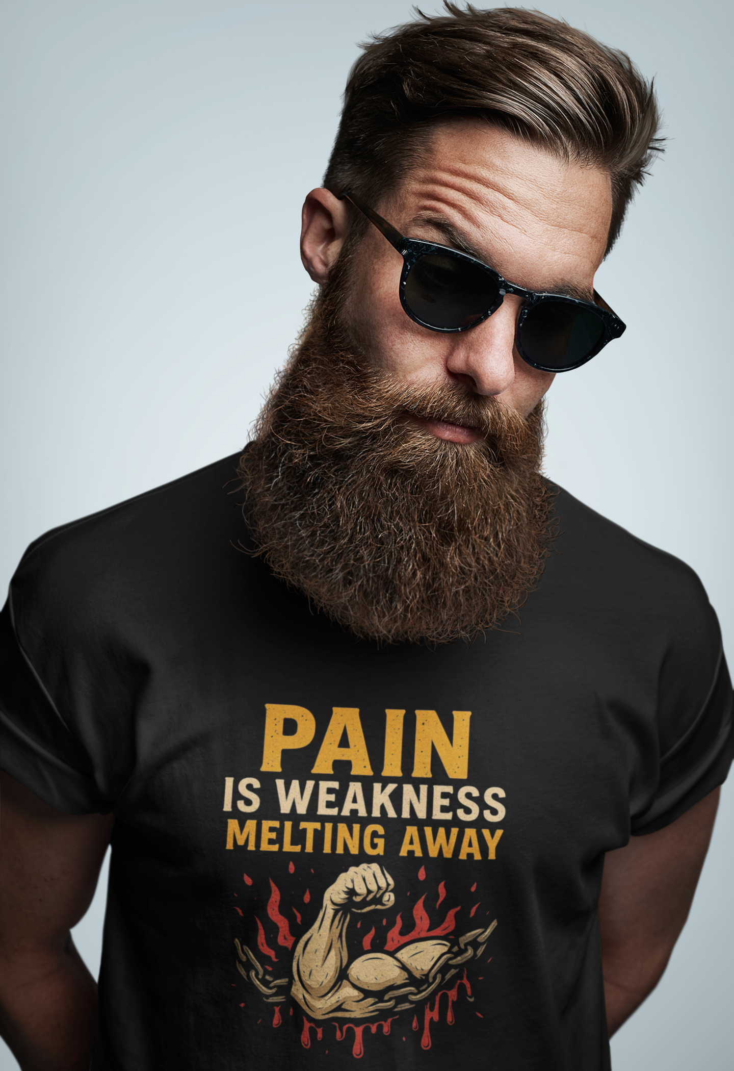 Pain Is Weakness Melting Away – Hardcore Gym Graphic T-Shirt